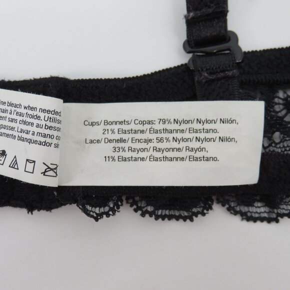 Maidenform 34B Sweet Nothings Bra Style 08104 Animal Print Black Lace Underwire - Picture 12 of 15